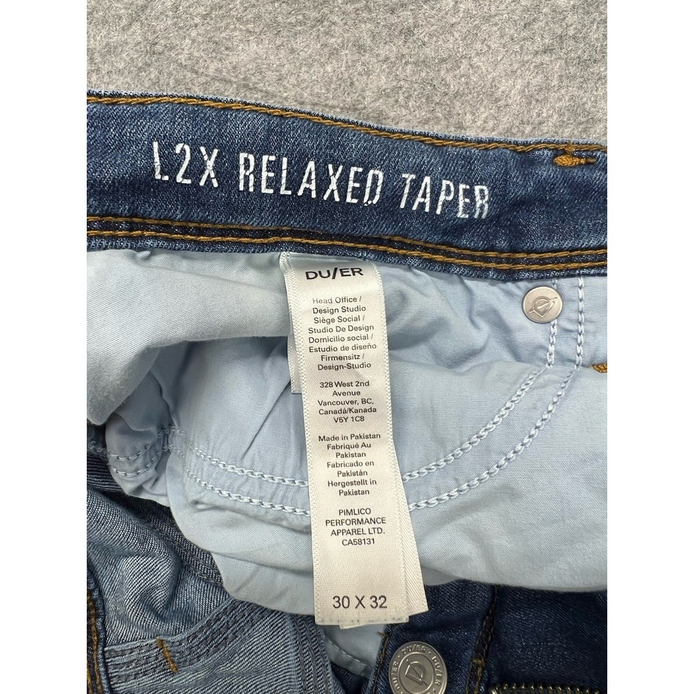 DU/ER Duer L2X Relaxed Taper Jeans Mens 30x32 Jeans Performance Stretch Denim - Picture 3 of 12